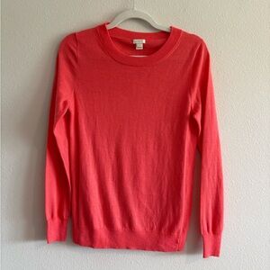 J. Crew Factory Sawyer Sweater Merino Wool Crewneck Women’s Small Coral E0022